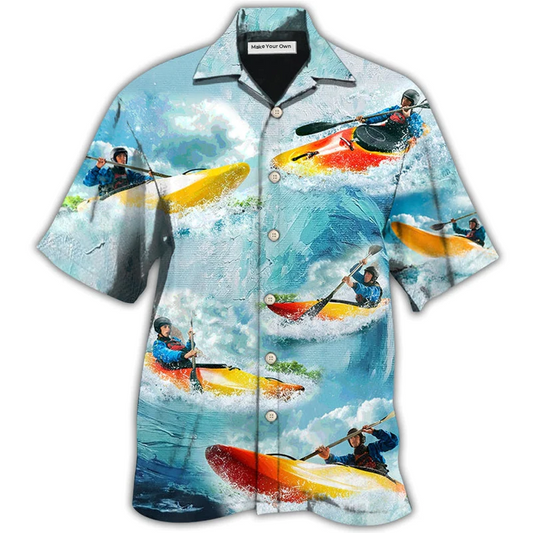 Colorful Kayaking Hawaiian Shirt For Summer Vacation And Beach Travel