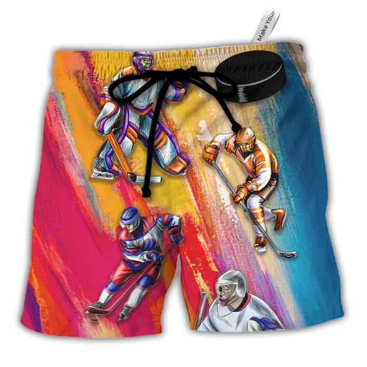 Ice Hockey Beach Shorts For Resort Getaways And Easy Warm Weather Wear