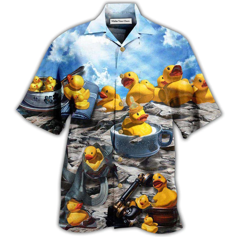 Duck Rubber Hawaiian Shirt Pattern View For Lightweight Everyday Style