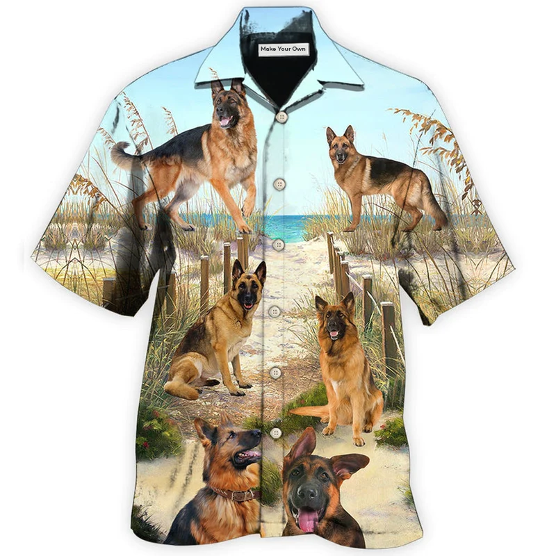 German Shepherd Hawaiian Shirt For Tropical Escapes Resort Wear And Outdoor Celebrations