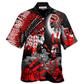 Bohemian Red Skull American Halloween Moon Night Hawaiian Shirt For Summer Vacation And Beach Travel