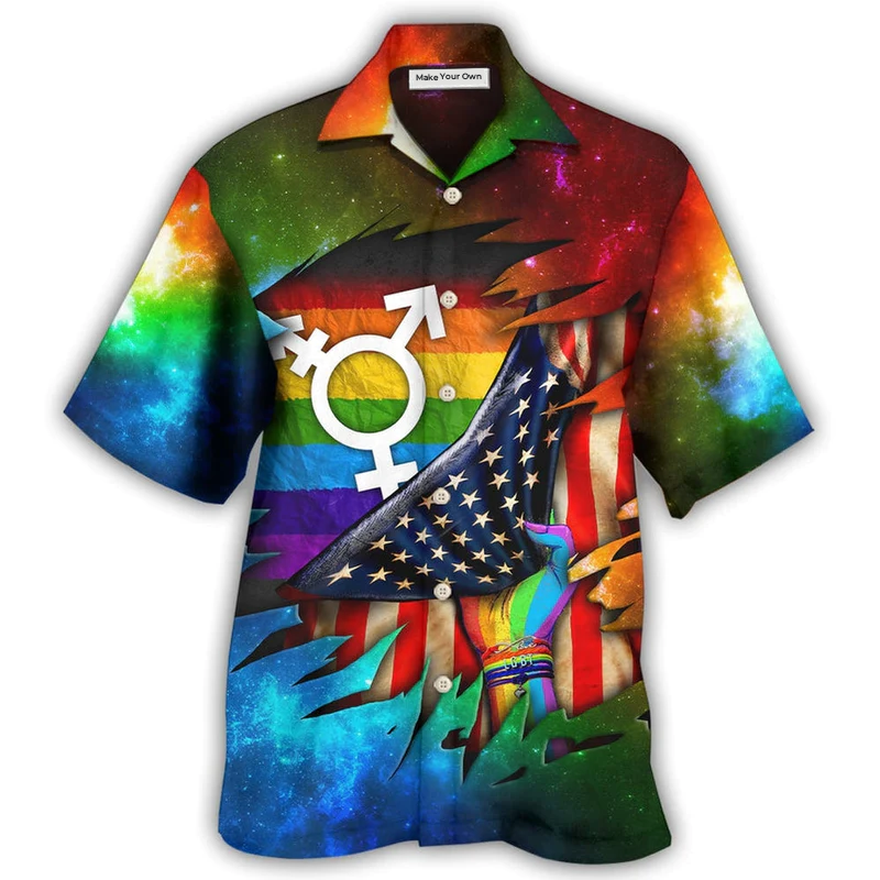 Rainbow Pride Am Brave Bruised Hawaiian Shirt Pattern View For Lightweight Everyday Style