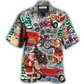 Christmas Playful Hot Rod Hawaiian Shirt For Resort Travel Summer Outings And Casual Gatherings
