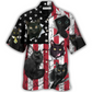 Black Cat Independence Day Hawaiian Shirt For Poolside Relaxation And Sunny Getaways