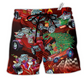 Hot Rod Merry Christmas Cool Hawaiian Print Beach Shorts For Festive Vacation Wear