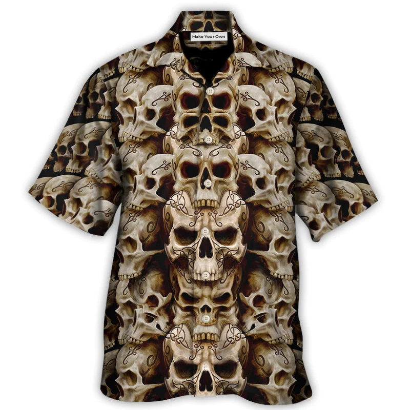 Dark Skull Inside Everyone Hawaiian Shirt Pattern View For Relaxed Warm Weather Outfits
