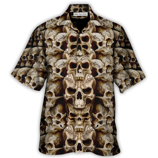Dark Skull Inside Everyone Hawaiian Shirt Pattern View For Relaxed Warm Weather Outfits