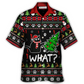 Black Funny Cat Wreck Tree Ugly Christmas Hawaiian Shirt Design Detail For Sunny Adventures And Casual Wear