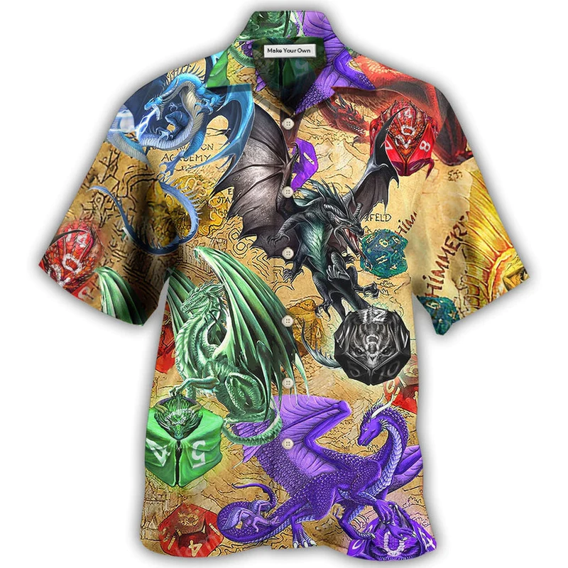 Dragon Tabletop Dice Hawaiian Shirt For Summer Events And Casual Outdoor Wear