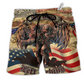 Veteran Honor And Unity Hawaiian Print Beach Shorts For Patriotic Summer Events