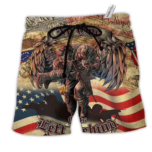 Veteran Honor And Unity Hawaiian Print Beach Shorts For Patriotic Summer Events