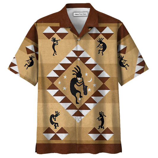 Bohemian Classic Peace Hawaiian Shirt Design Detail For Beach Days And Holiday Travel