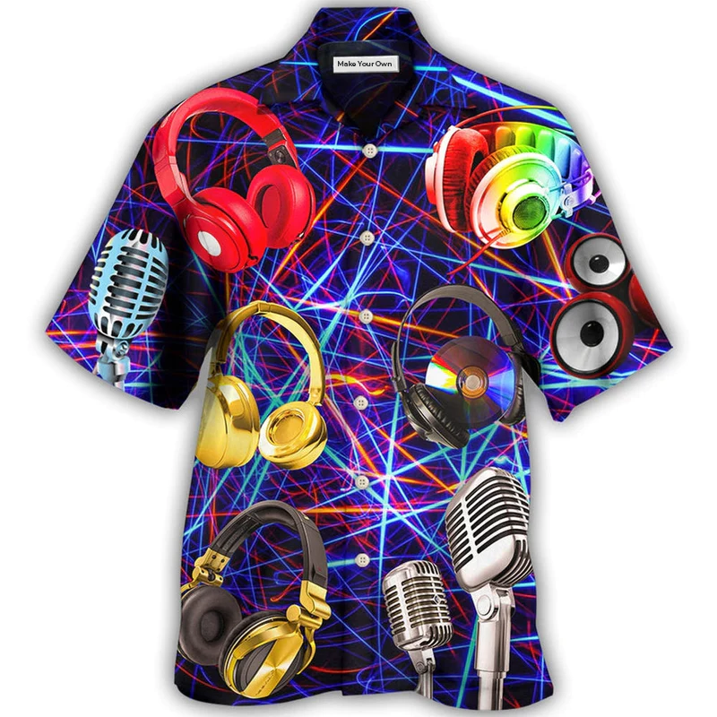Music Melody Hawaiian Shirt Artwork Detail For Resort Trips And Outdoor Activities