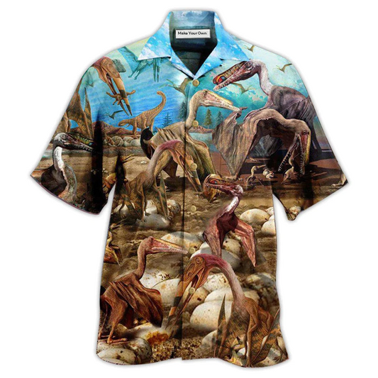 Dinosaur King Sky Freedom Hawaiian Shirt Design Detail For Beach Days And Holiday Travel