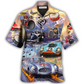 Drum Racing Music Car Hawaiian Shirt For Resort Getaways And Comfortable Summer Activities