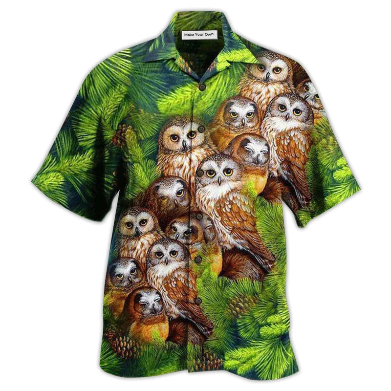 Owl Animals Hawaiian Shirt Artwork View For Weekend Travel And Beach Style