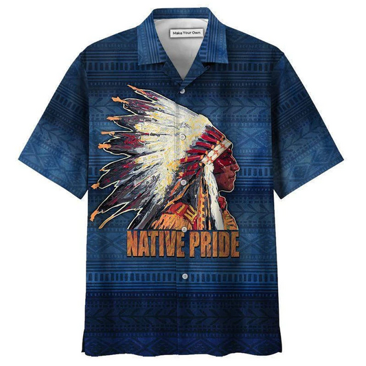 Bohemian Blue Peace Hawaiian Shirt Pattern View For Lightweight Everyday Style