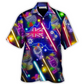 Neon Tropical Cocktail Party Bar Hawaiian Shirt Fabric Pattern Detail For Thoughtful Gifting