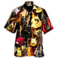 Vintage Guitar Hawaiian Shirt For Resort Holidays Beach Travel And Relaxed Casual Fashion