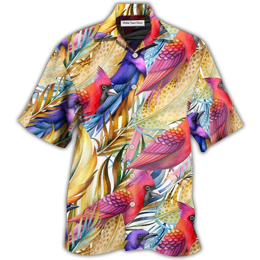 Tropical Cardinal Hawaiian Shirt Design View For Resort Travel And Thoughtful Gifting