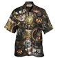 Steampunk Magical Cat About Hawaiian Shirt Artwork View For Coastal Escapes And Resort Style