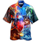 Dragon Wolf Fighting Hawaiian Shirt Design View For Casual Summer Styling