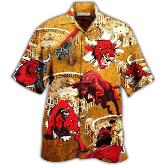 Bull Hawaiian Shirt For Island Holidays Summer Parties And Casual Outdoor Wear