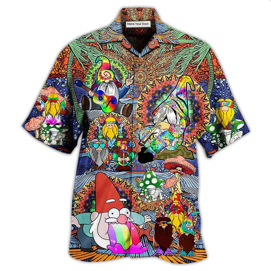 Bohemian Gnome Peace Hawaiian Shirt For Poolside Relaxation And Sunny Getaways