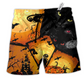 Halloween Yellow Black Cat Beach Shorts For Poolside Relaxation And Leisure And Relaxation