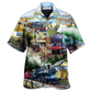 Train Station Hawaiian Shirt For Resort Getaways And Comfortable Summer Activities