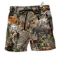 Hunting Love Animals Style Hawaiian Print Beach Shorts For Beach Days And Outdoor Activities