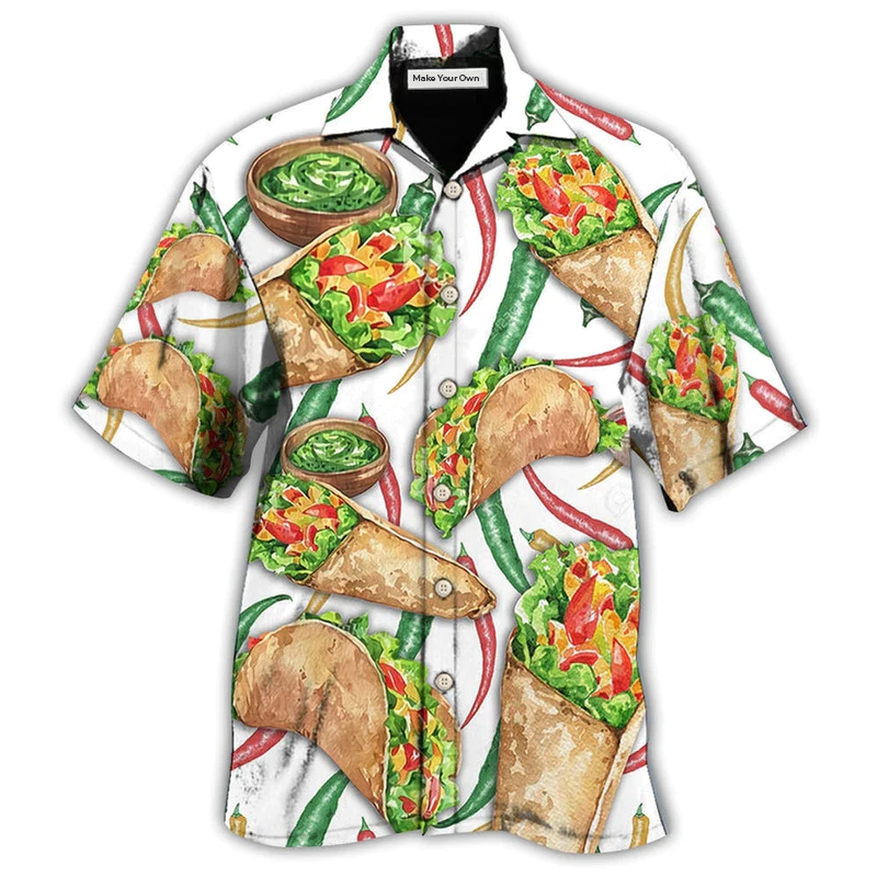 Happy Food Burritos Delicious Meal Hawaiian Shirt For Summer Vacation And Beach Travel