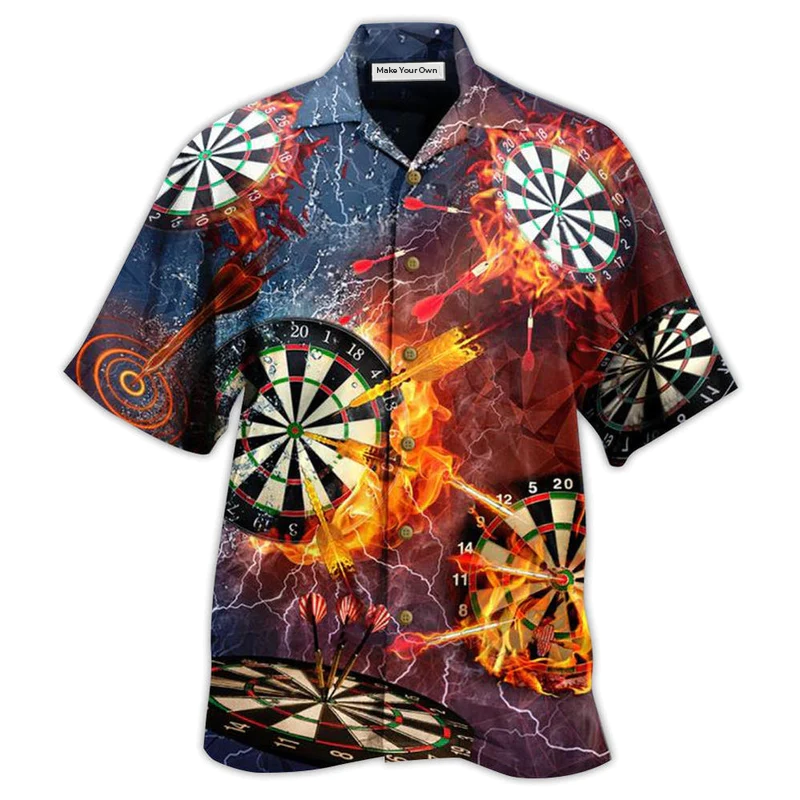 Darts Fire Hawaiian Shirt Pattern View For Lightweight Everyday Style