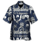 Dragon Skull Old Ship Sea Hawaiian Shirt Artwork Detail For Tropical Trips And Casual Outings