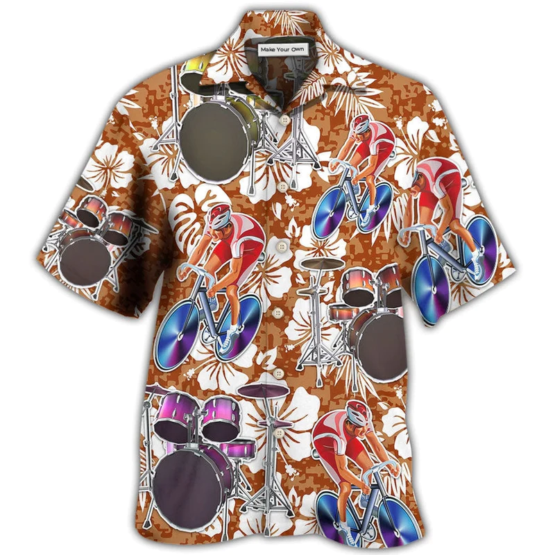 Drum Cycling Drums Hawaiian Shirt For Beach Parties And Weekend Getaways