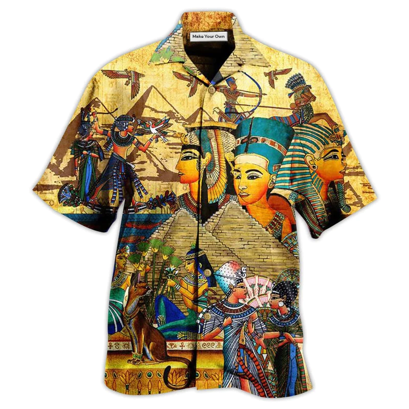 Ancient Egypt King Amazing Hawaiian Shirt Artwork View For Weekend Travel And Beach Style