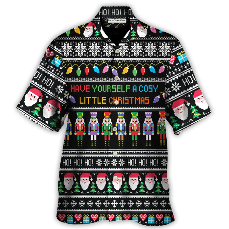 Christmas Creative Pattern Hawaiian Shirt Artwork View For Beach Days