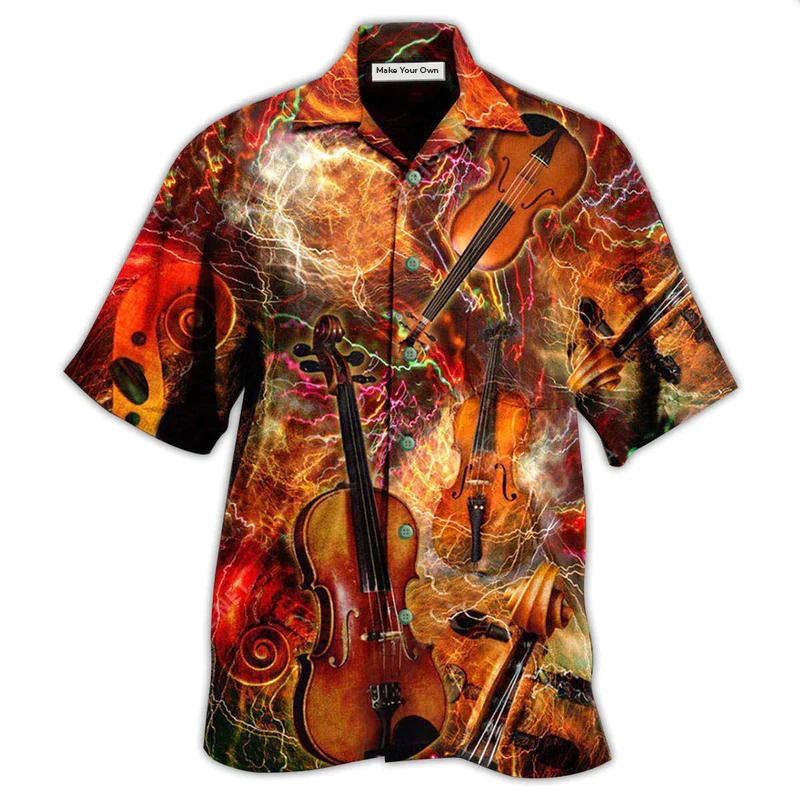 Violin Hawaiian Shirt For Beach Vacations Casual Parties And Warm Weather Style