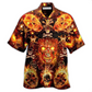 Skull Flame Hawaiian Shirt Artwork Detail For Tropical Trips And Casual Outings