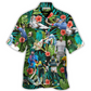 Tropical Funny Cricket Adventure Graphic Hawaiian Shirt Detailed Pattern View For Weekend Trips