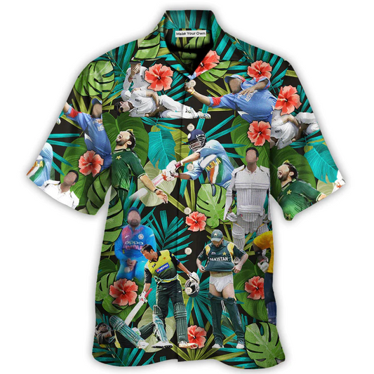 Tropical Funny Cricket Adventure Graphic Hawaiian Shirt Detailed Pattern View For Weekend Trips