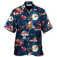 Festive Christmas Astronaut Hawaiian Shirt For Summer Vacation And Beach Travel