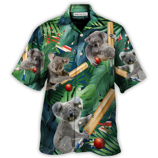 Funny Cricket Koala Hawaiian Shirt Creative Print View For Thoughtful Gifting