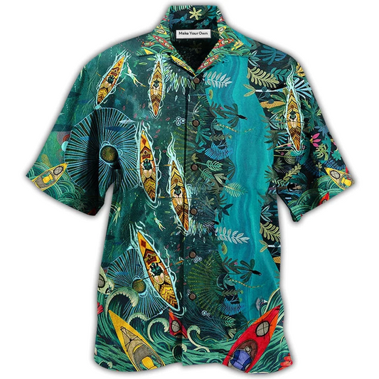 Kayaking I'd Rather Hawaiian Shirt Design Detail For Sunny Adventures And Casual Wear