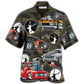 Hunting Hot Rods Hawaiian Shirt Design Detail For Sunny Adventures And Casual Wear