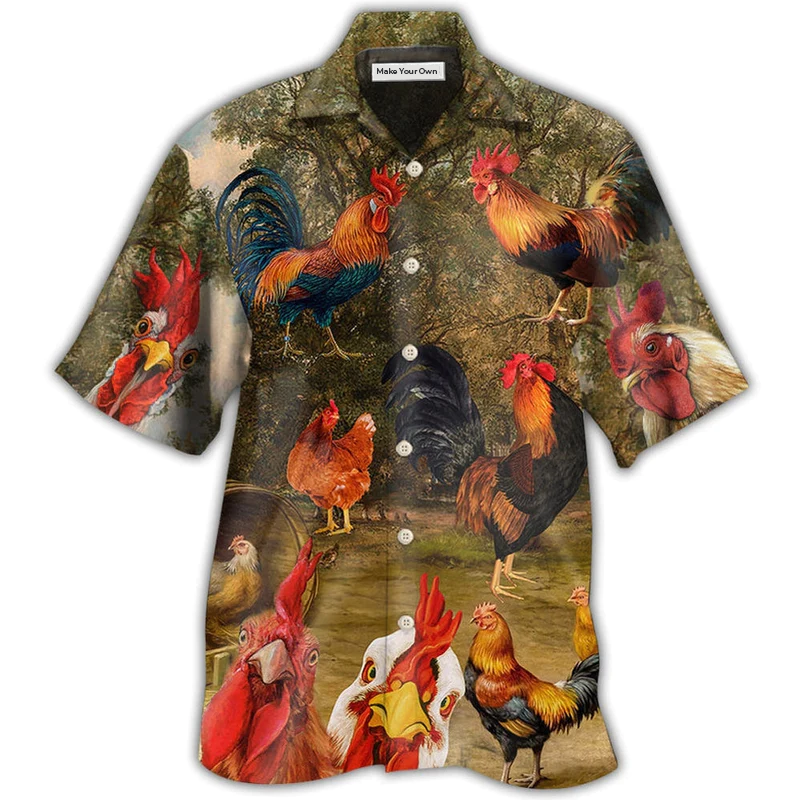 Chicken Old Garden Hawaiian Shirt For Beach Parties And Weekend Getaways