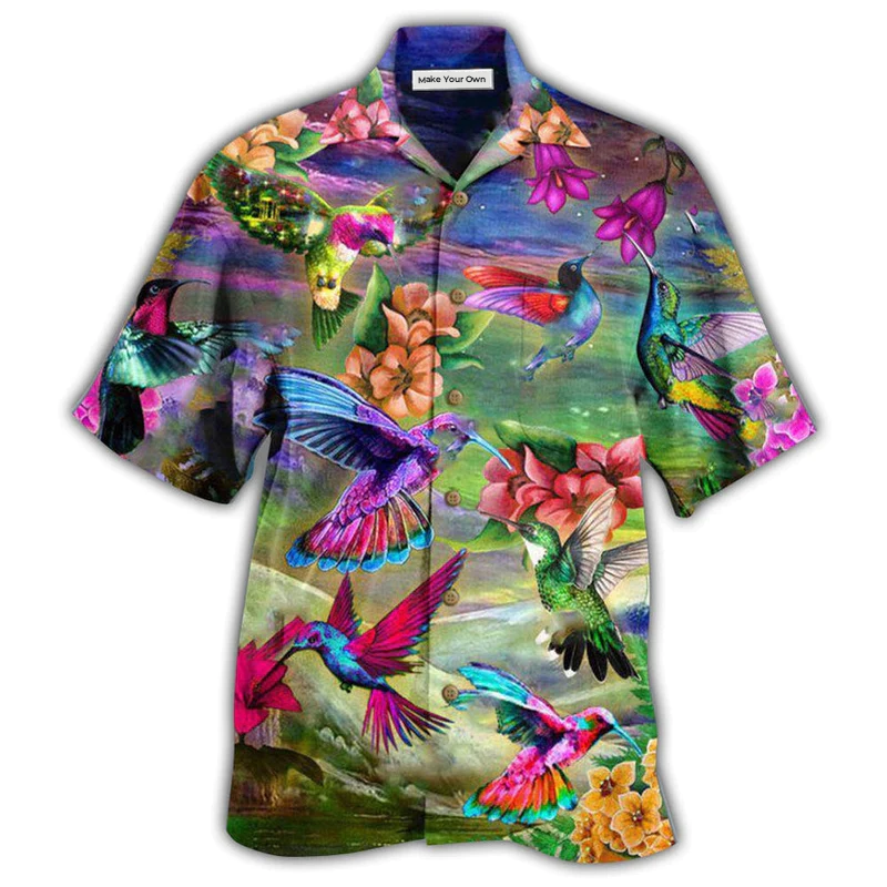 Hummingbird Hawaiian Shirt For Vacation Parties Beach Outings And Relaxed Daily Wear