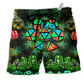Twenty Sided Dice Glowing Kaleidoscope Dice Beach Shorts For Outdoor Activities And Vacation Styling