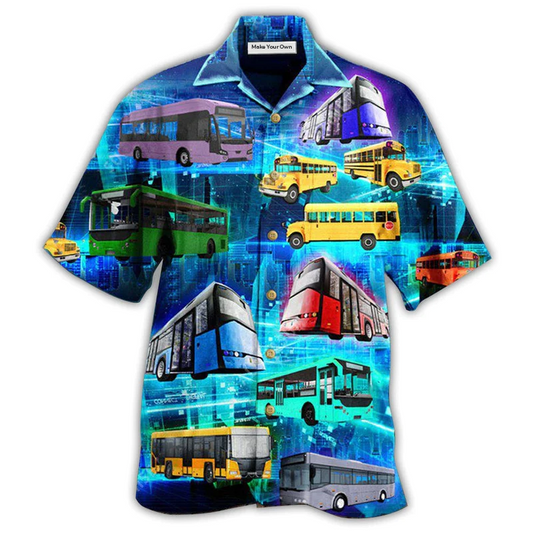 Bus Hawaiian Shirt For Summer Events Coastal Travel And Comfortable Styling