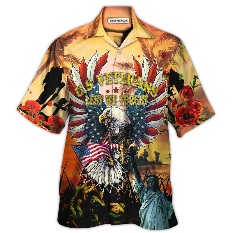 Veteran American Veterans Sunset Hawaiian Shirt For Summer Events And Casual Outdoor Wear